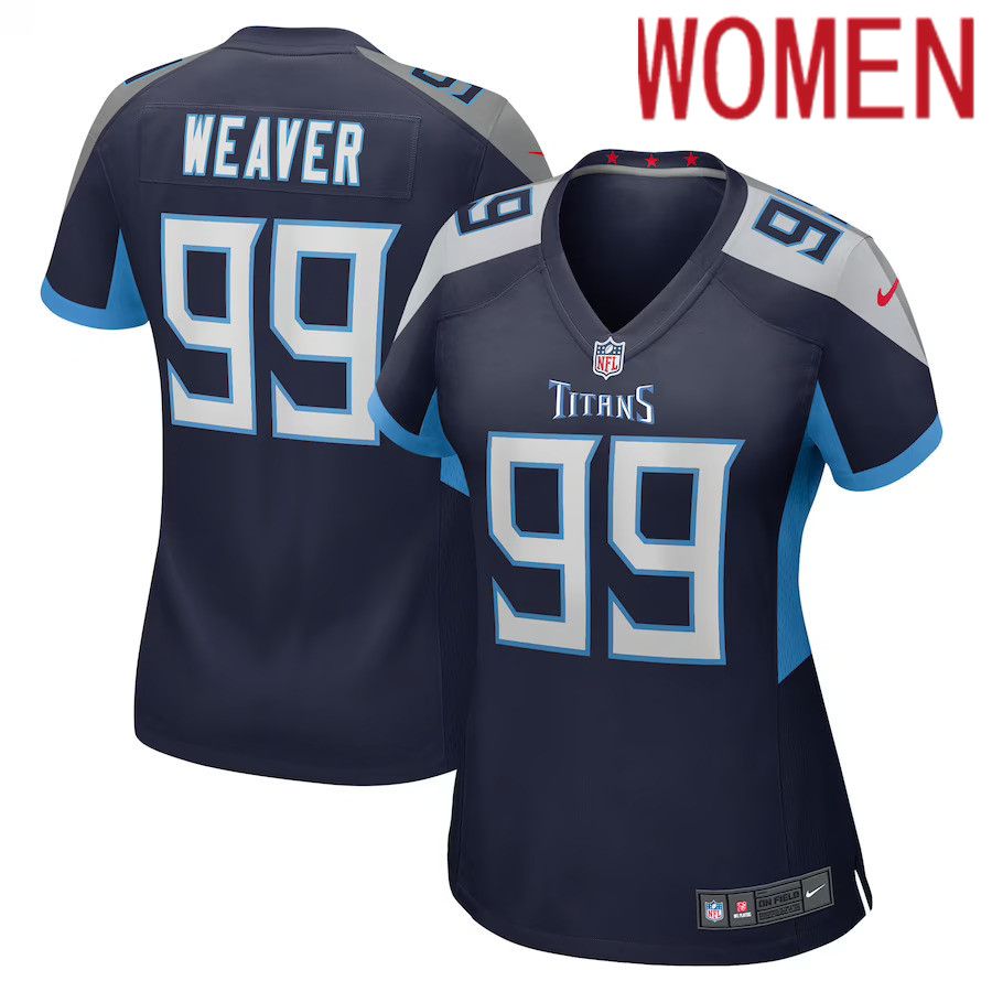 Women Tennessee Titans 99 Rashad Weaver Nike Navy Game NFL Jersey